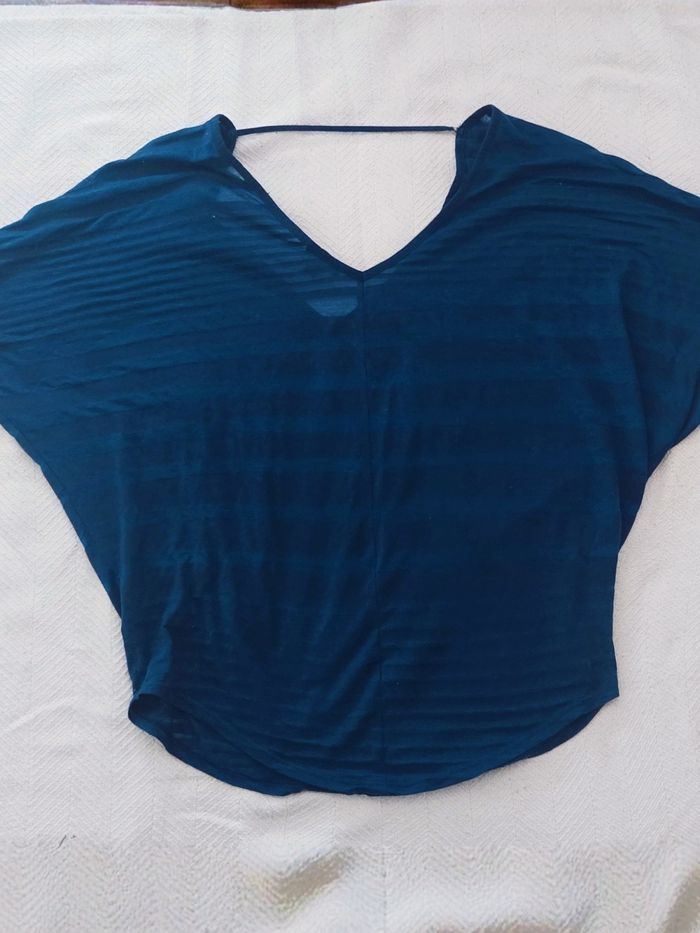 Express Blue V-Neck Dolman Short Sleeve Top